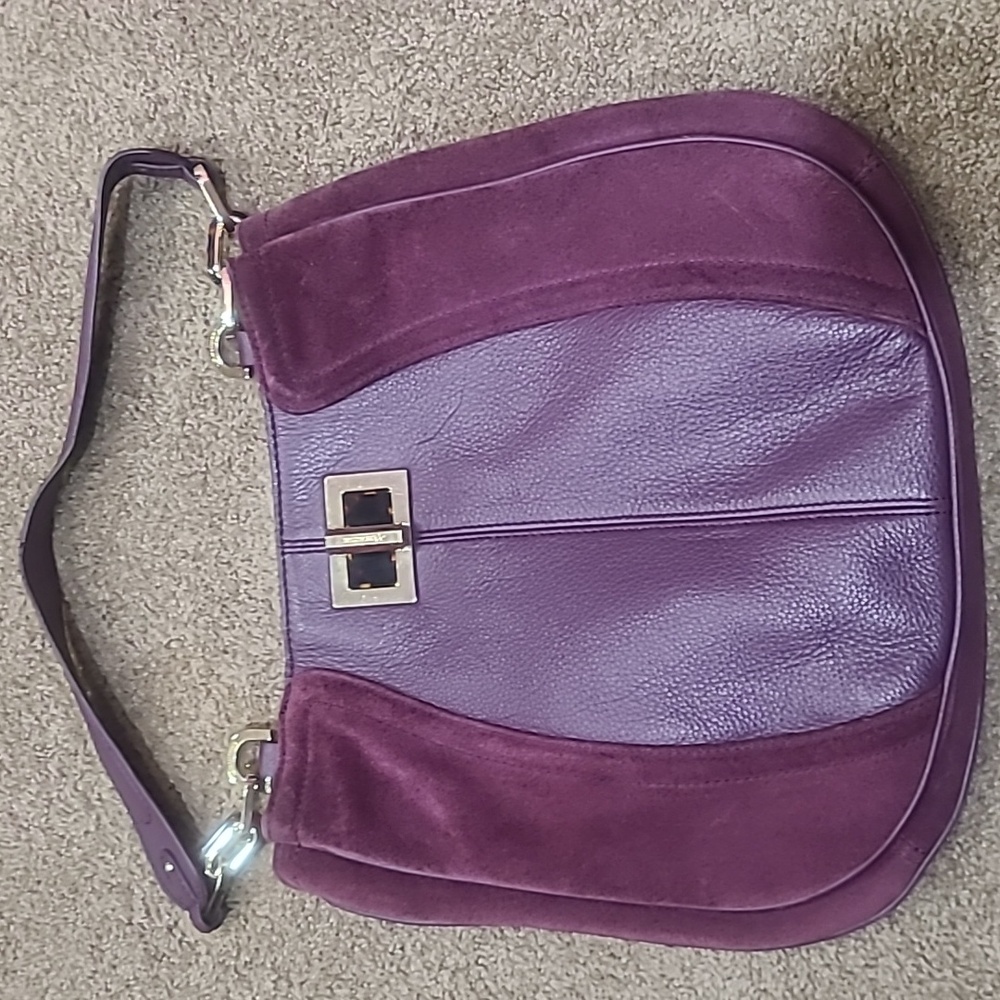 B. Makowsky Layla Medium Pebbled Leather & Suede boho shoulder bag